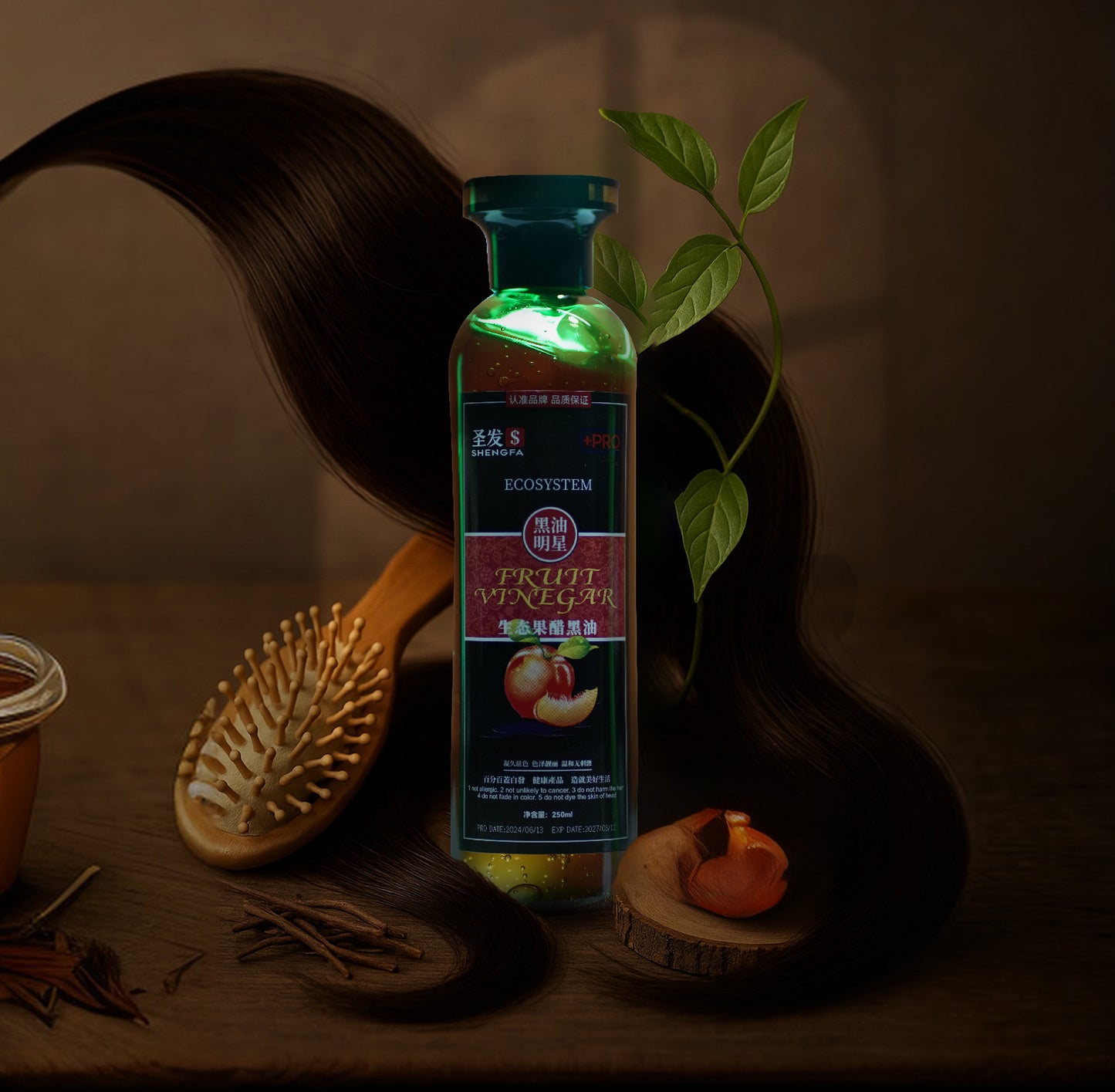 Fruit Vinegar Hair Color Gel for covering grey hair, permanently.