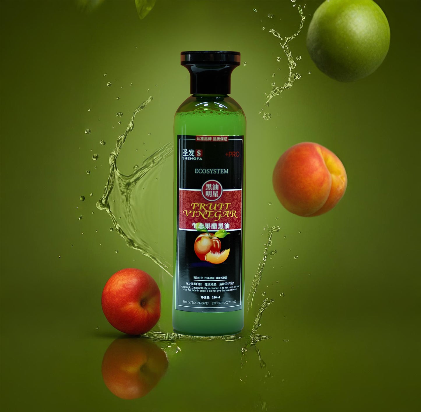 Fruit Vinegar Hair Color Gel for covering grey hair, permanently.